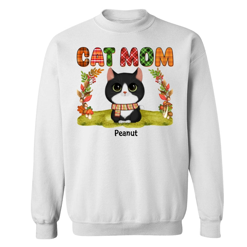 Fall Season Cat Mom Watercolor Cute Cats Personalized Shirt
